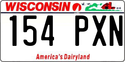WI license plate 154PXN