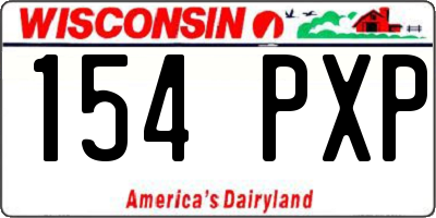 WI license plate 154PXP