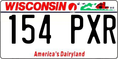 WI license plate 154PXR