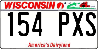 WI license plate 154PXS