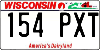 WI license plate 154PXT