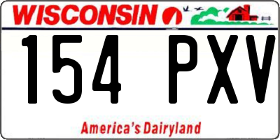 WI license plate 154PXV
