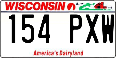 WI license plate 154PXW