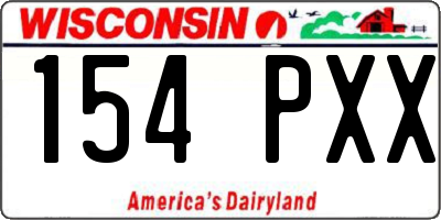WI license plate 154PXX