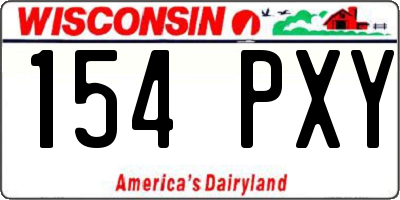 WI license plate 154PXY