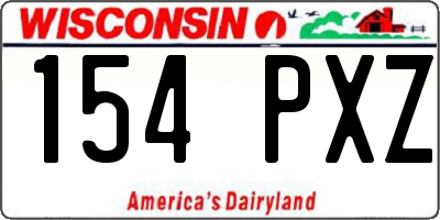 WI license plate 154PXZ