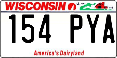WI license plate 154PYA