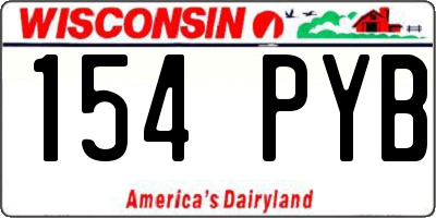 WI license plate 154PYB