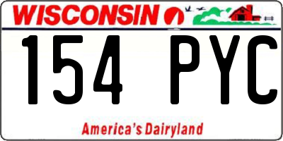 WI license plate 154PYC