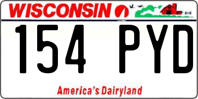 WI license plate 154PYD