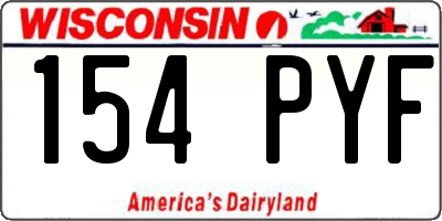 WI license plate 154PYF