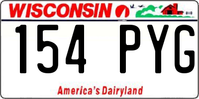 WI license plate 154PYG