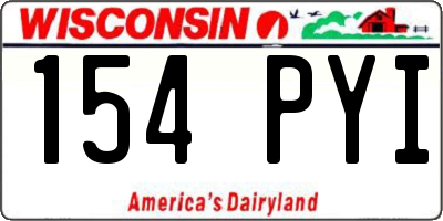 WI license plate 154PYI
