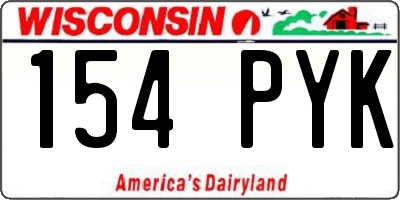WI license plate 154PYK