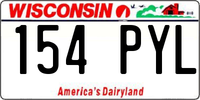 WI license plate 154PYL