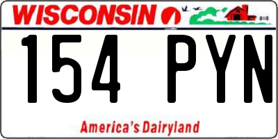 WI license plate 154PYN