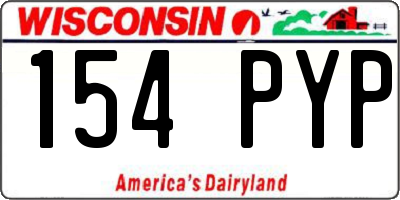 WI license plate 154PYP