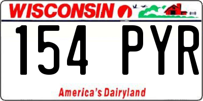WI license plate 154PYR