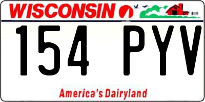WI license plate 154PYV