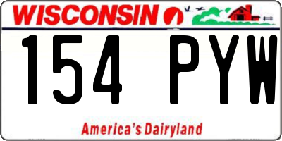 WI license plate 154PYW