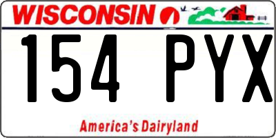 WI license plate 154PYX