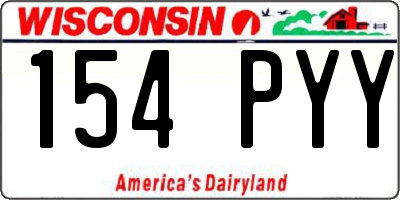WI license plate 154PYY