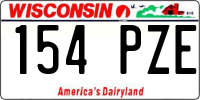 WI license plate 154PZE