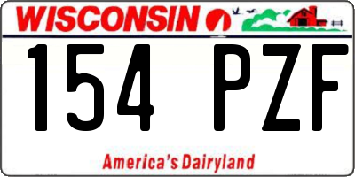 WI license plate 154PZF