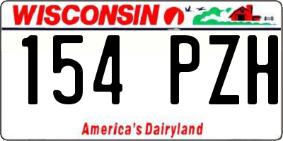 WI license plate 154PZH