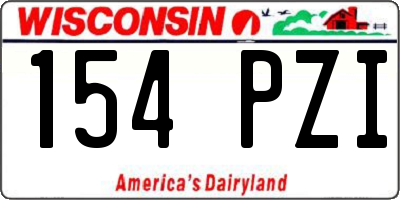 WI license plate 154PZI