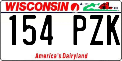 WI license plate 154PZK