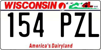 WI license plate 154PZL