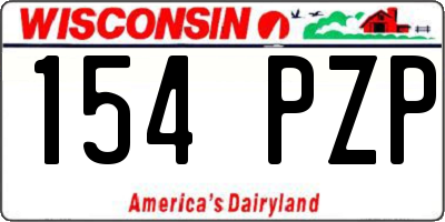 WI license plate 154PZP