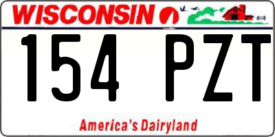 WI license plate 154PZT