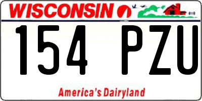 WI license plate 154PZU