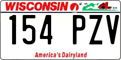 WI license plate 154PZV