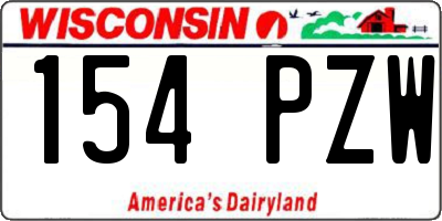 WI license plate 154PZW
