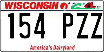 WI license plate 154PZZ