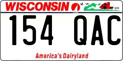 WI license plate 154QAC