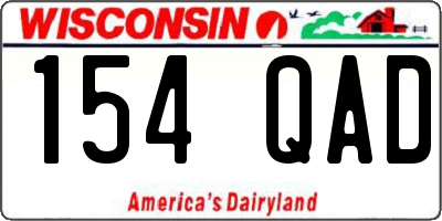 WI license plate 154QAD