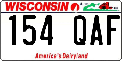 WI license plate 154QAF