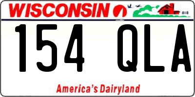 WI license plate 154QLA