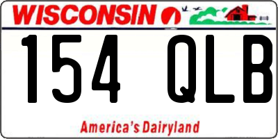 WI license plate 154QLB