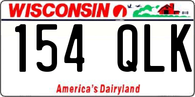 WI license plate 154QLK