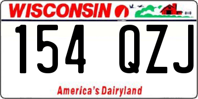 WI license plate 154QZJ