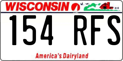 WI license plate 154RFS
