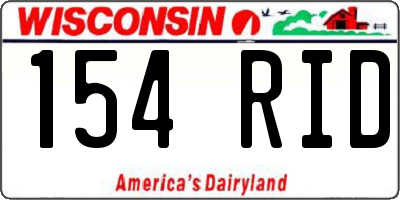 WI license plate 154RID
