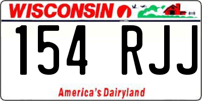 WI license plate 154RJJ