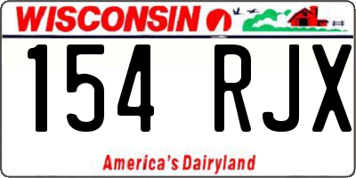 WI license plate 154RJX