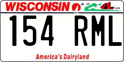 WI license plate 154RML